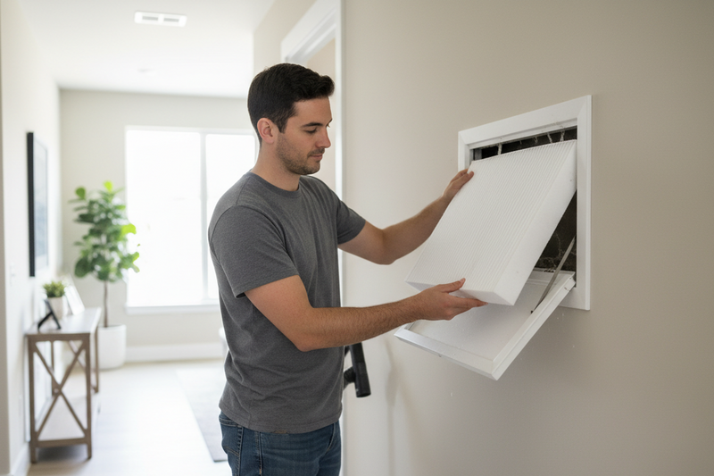 replacing air conditioning filter in house